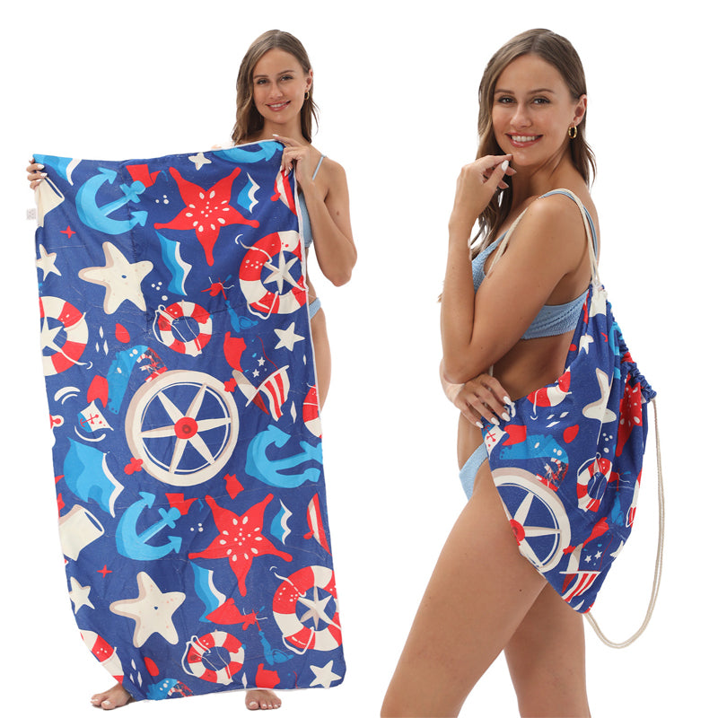 Beach Towel Backpack with Sand-Resistant Fabric
