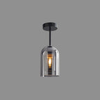 Modern Glass Pendant Light with Copper Finish