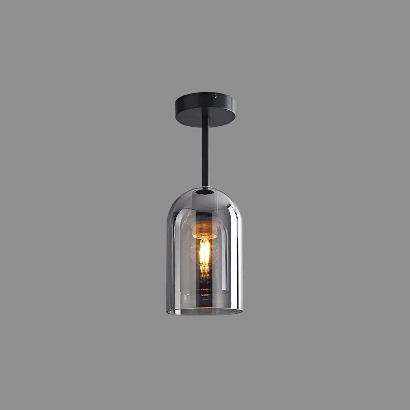 Modern Glass Pendant Light with Copper Finish