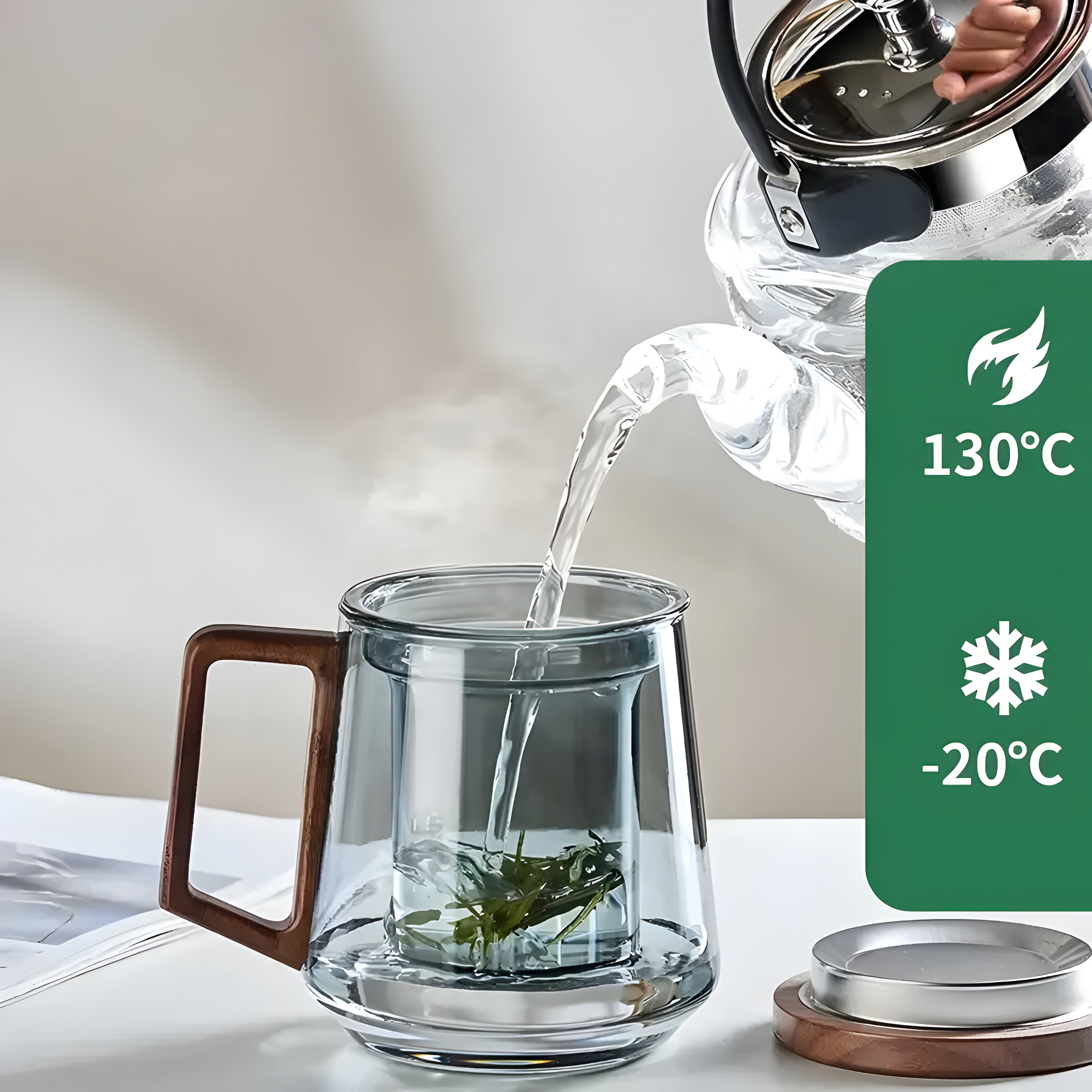 Glass Tea Mug with Infuser and Lid