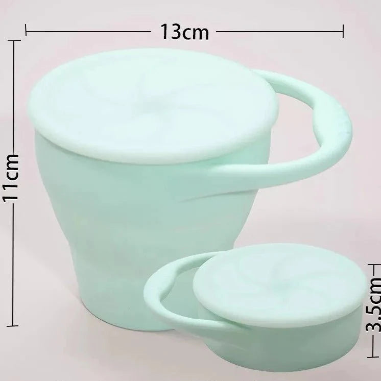 Silicone Snack Cup with Leak-Proof Lid for Kids