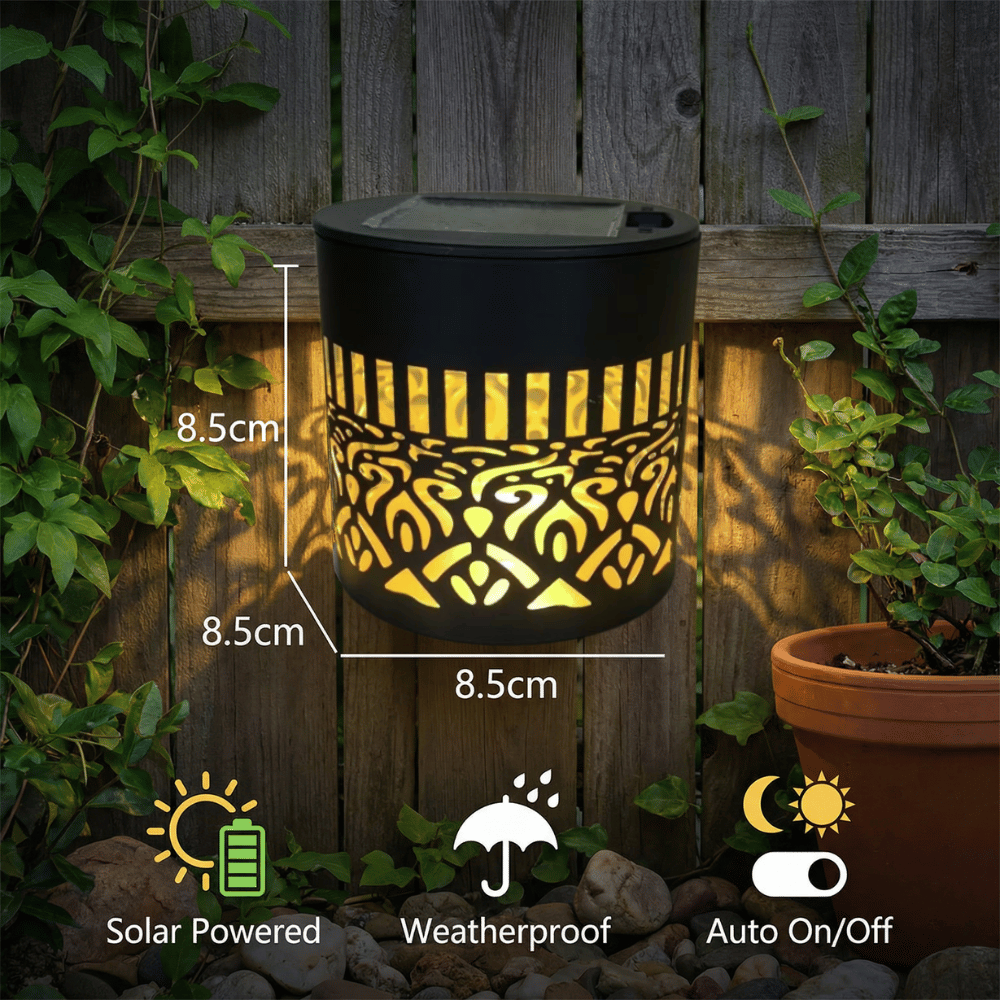 Solar Mandala Garden Light with Projection Patterns