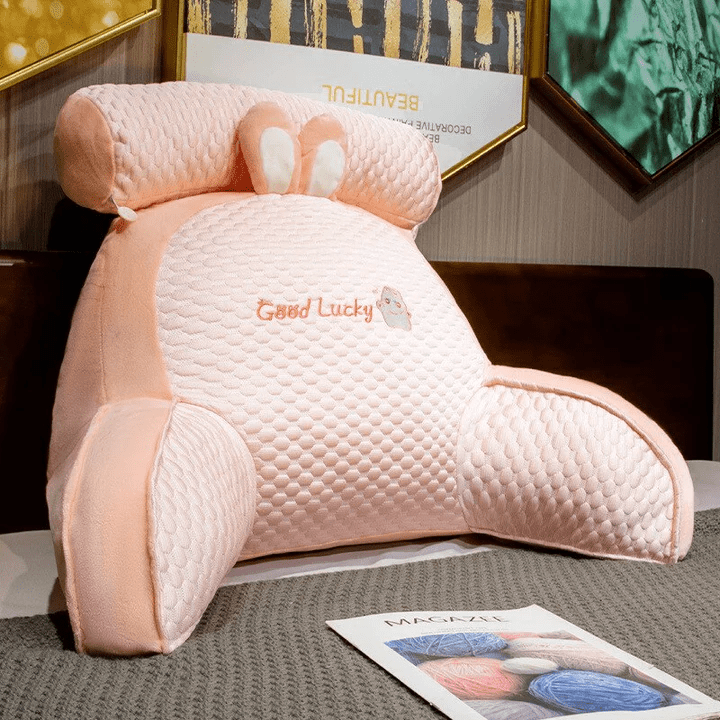 Reading Pillow with Cooling Cover – Ergonomic Backrest Rabbit