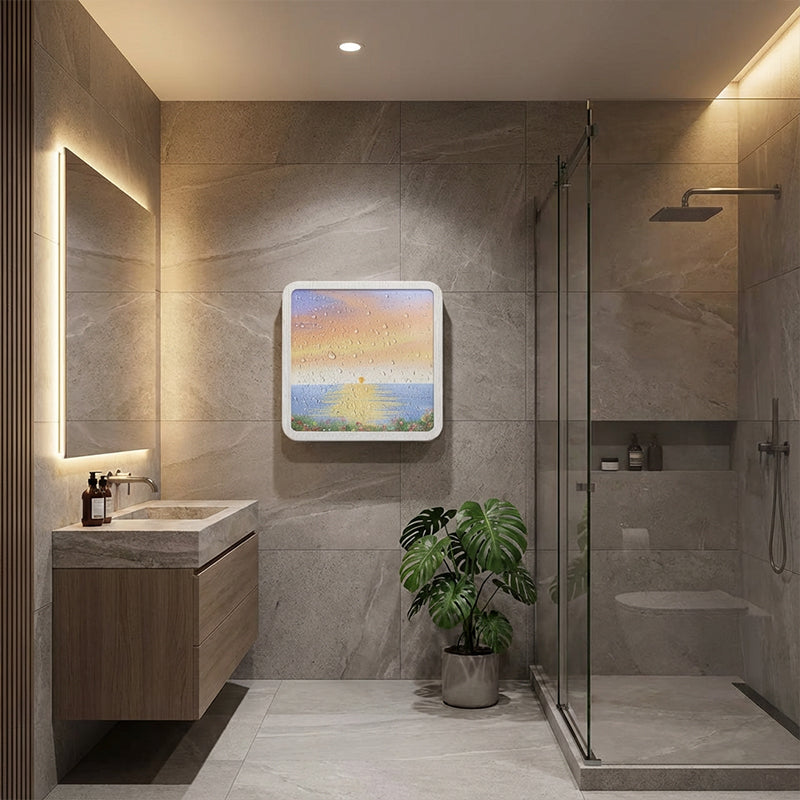 Wall-Mounted Storage Box with Sunset Artwork