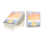 Wall-Mounted Storage Box with Sunset Artwork