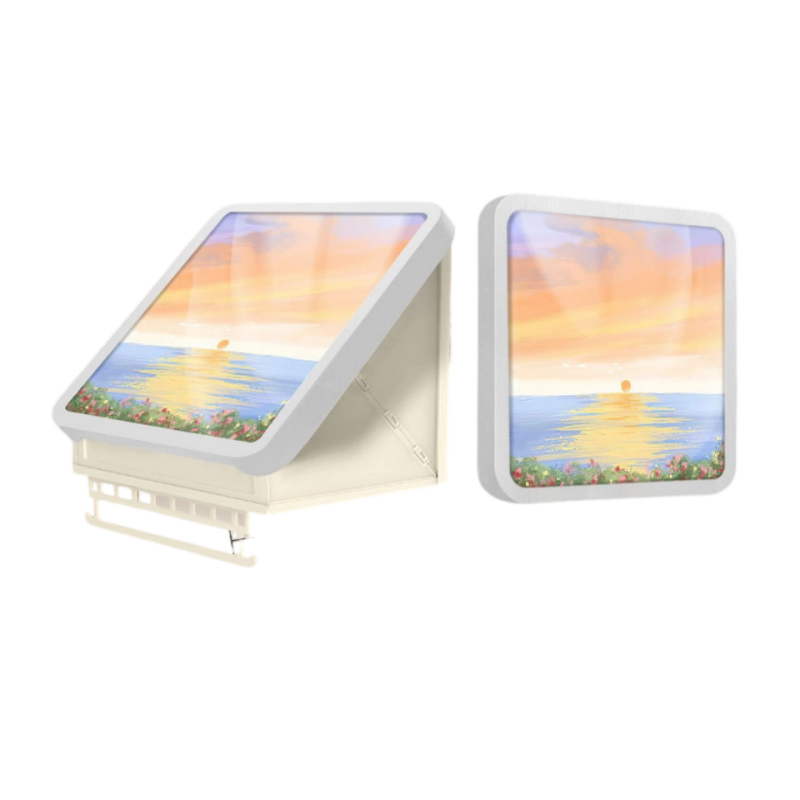 Wall-Mounted Storage Box with Sunset Artwork