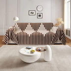Cotton Chenille Sofa Throw with Non-Slip Design Coffee