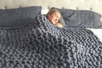 Chunky Knit Throw Blanket – Soft Cotton Weave