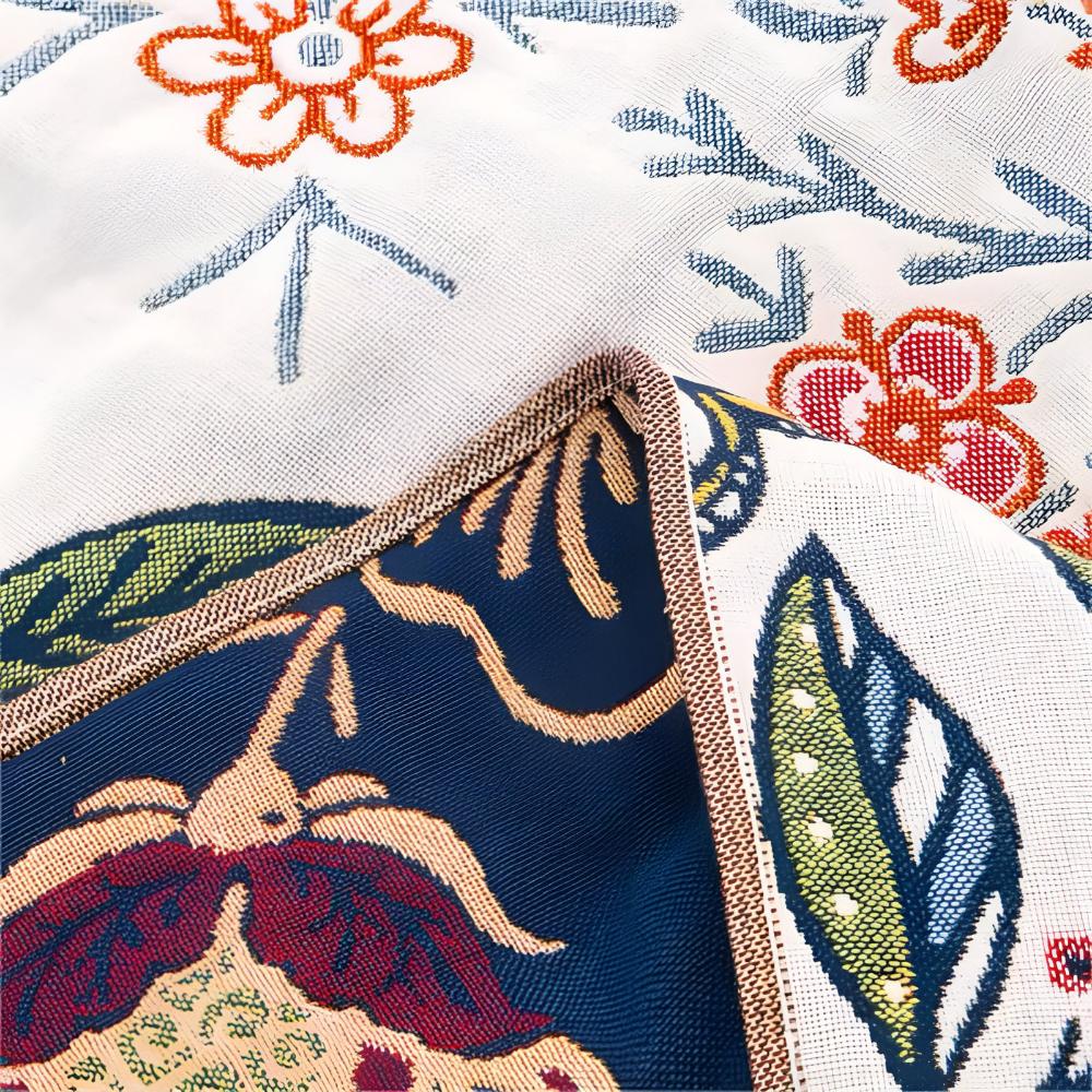 Reversible Cotton Bath Towel with Floral Print