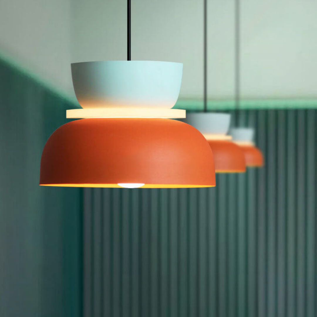 Scandinavian LED Pendant Light – Modern Two-Tone Design