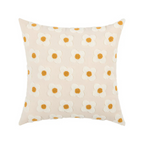 Floral Decorative Pillow Cover with Textured Embroidery Ivory