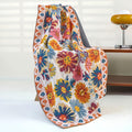 Floral Cotton Bath Towel – Reversible & Quick-Drying White & Orange 31"x63"