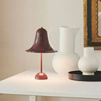 Rechargeable LED Bell Table Lamp with Touch Dimmer Wine red