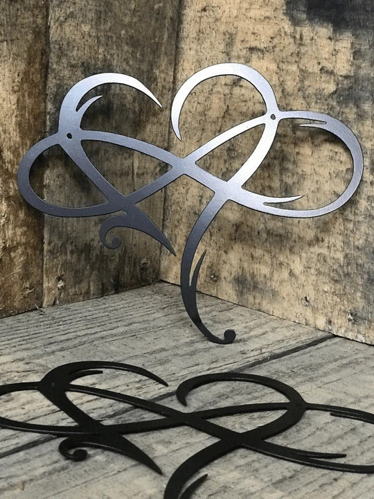 Infinity Heart Metal Wall Art Silver