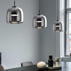 Glass Pendant Light with Warm LED