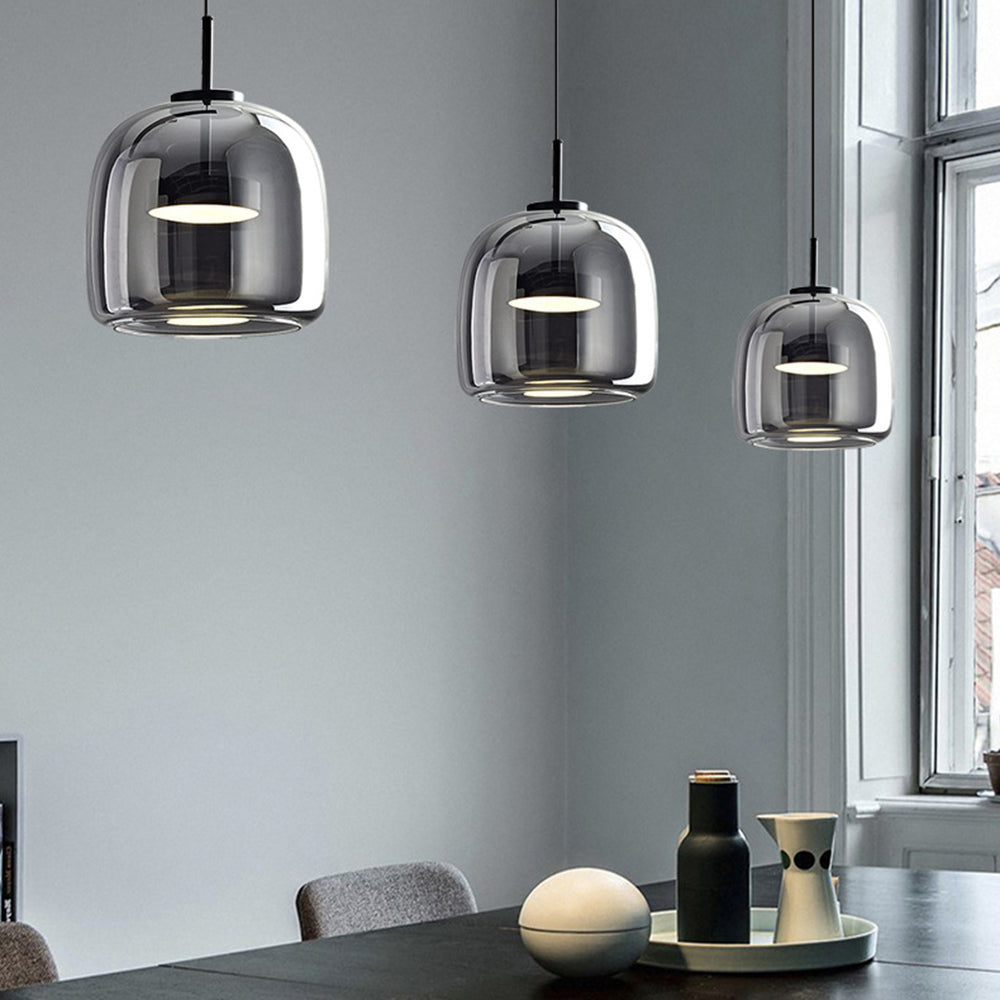 Glass Pendant Light with Warm LED