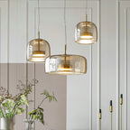 Glass Pendant Light with Warm LED
