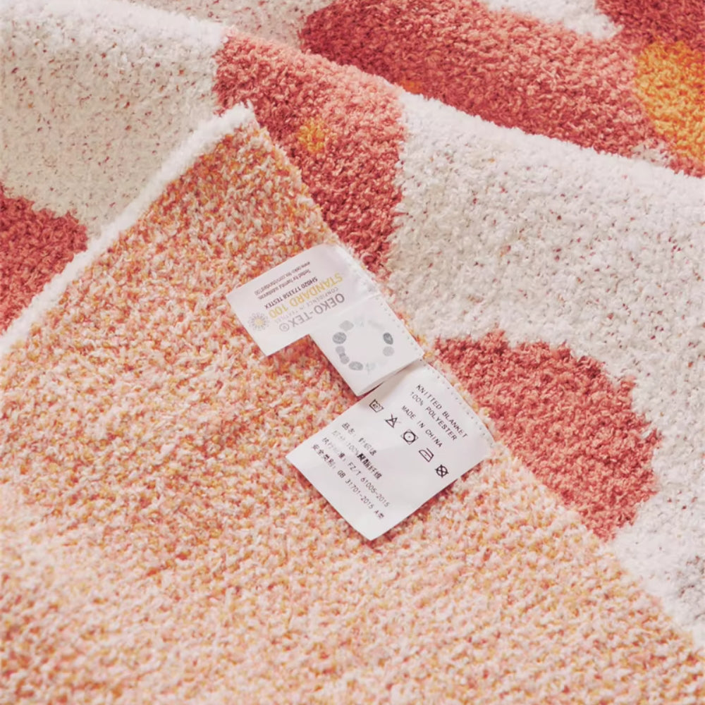 Floral Knit Throw Blanket with Soft Cotton Blend