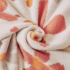 Floral Knit Throw Blanket with Soft Cotton Blend