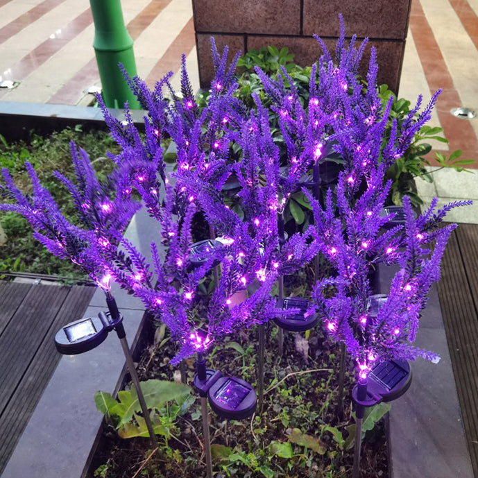 Solar Lavender Garden Light with LED Accent Lighting