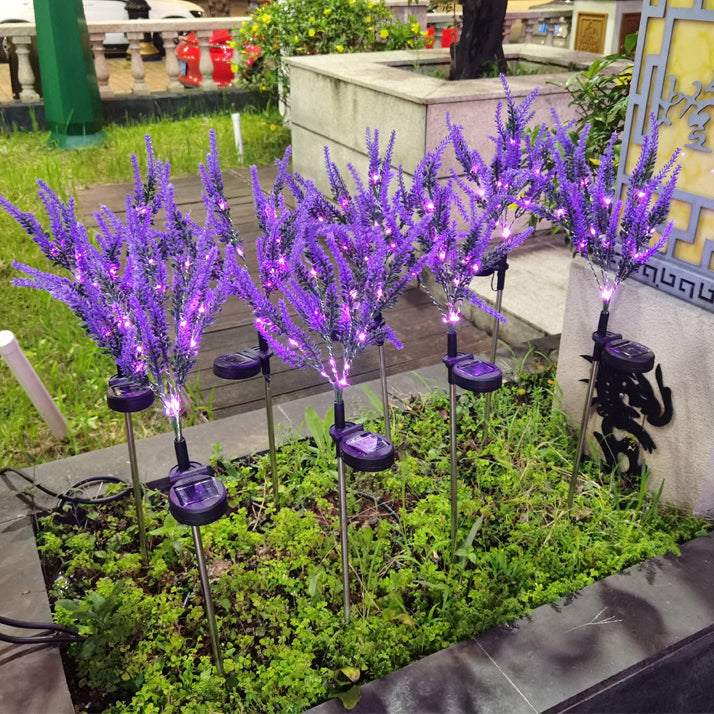 Solar Lavender Garden Light with LED Accent Lighting