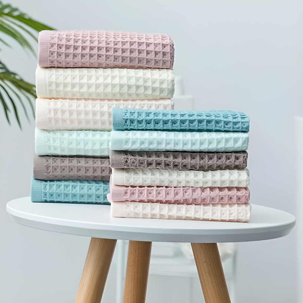 Waffle Weave Bath Towel – Lightweight & Quick-Dry