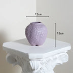 Strawberry Ceramic Vase - Textured Decorative Vessel Purple