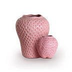 Strawberry Ceramic Vase - Textured Decorative Vessel