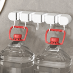 Wall Mount Broom Holder with 4 Clamps and 5 Hooks