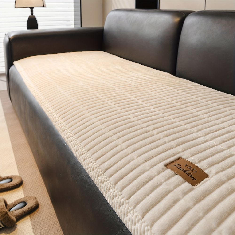 Quilted Sofa Cover – Protects Against Pet Hair & Wear Beige