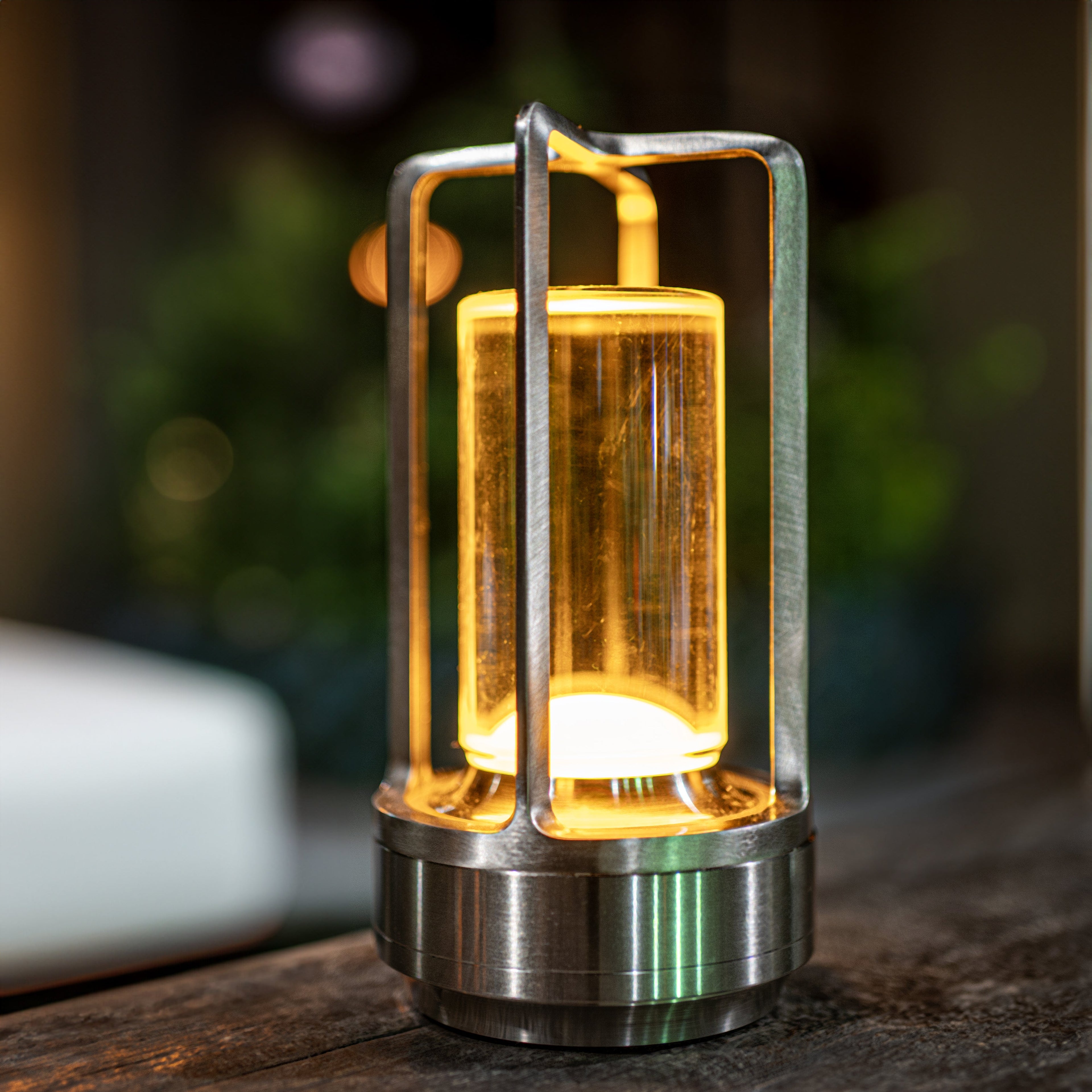 Modern Crystal Lantern with Touch Control Silver