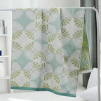 Dahlia Blossom Cotton Bath Towel with Jacquard Pattern Green