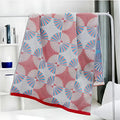 Dahlia Blossom Cotton Bath Towel with Jacquard Pattern Pink