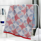 Dahlia Blossom Cotton Bath Towel with Jacquard Pattern Pink