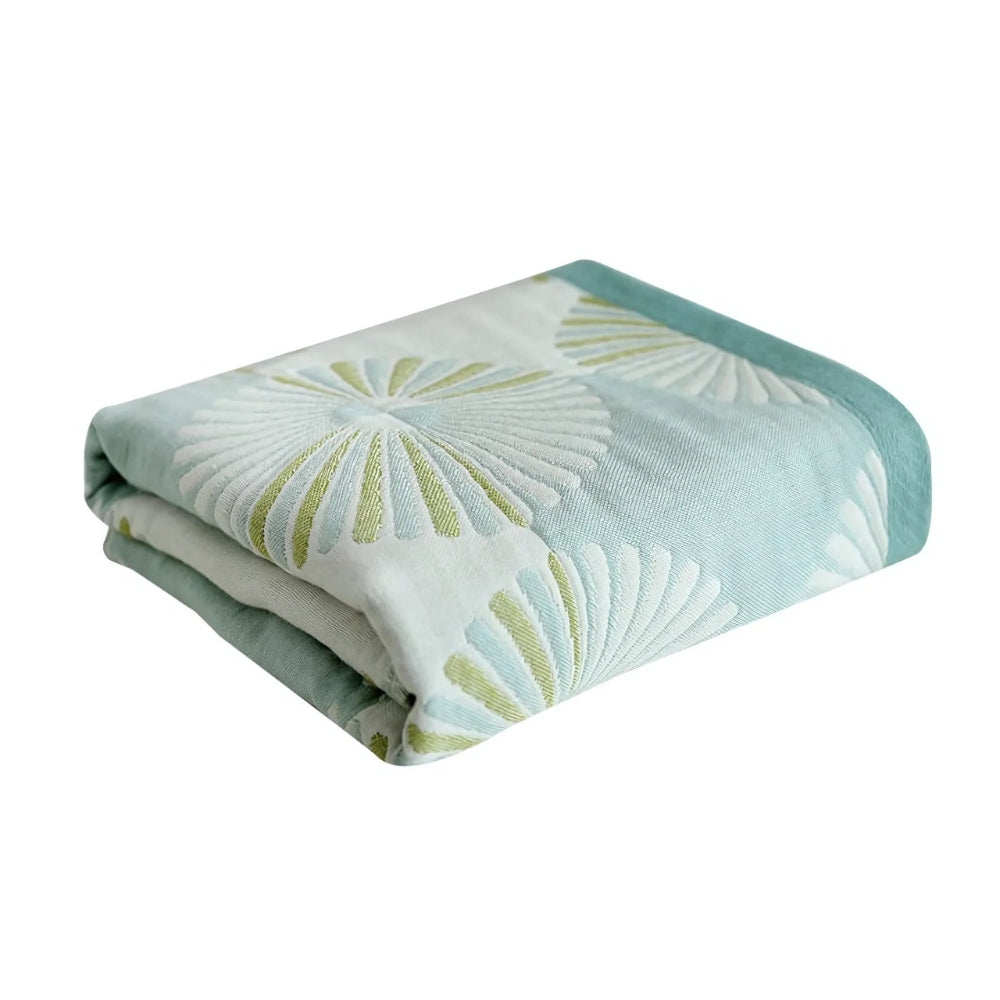 Dahlia Blossom Cotton Bath Towel with Jacquard Pattern