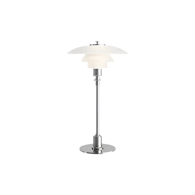 Nordic Glass Table Lamp with Adjustable LED Light White Silver