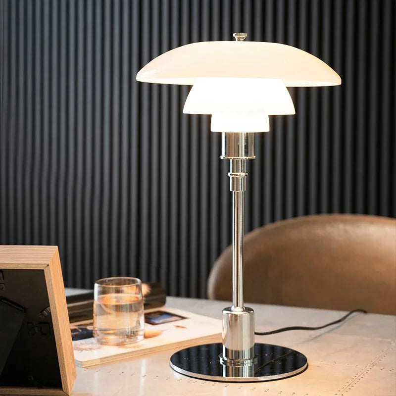 Nordic Glass Table Lamp with Adjustable LED Light