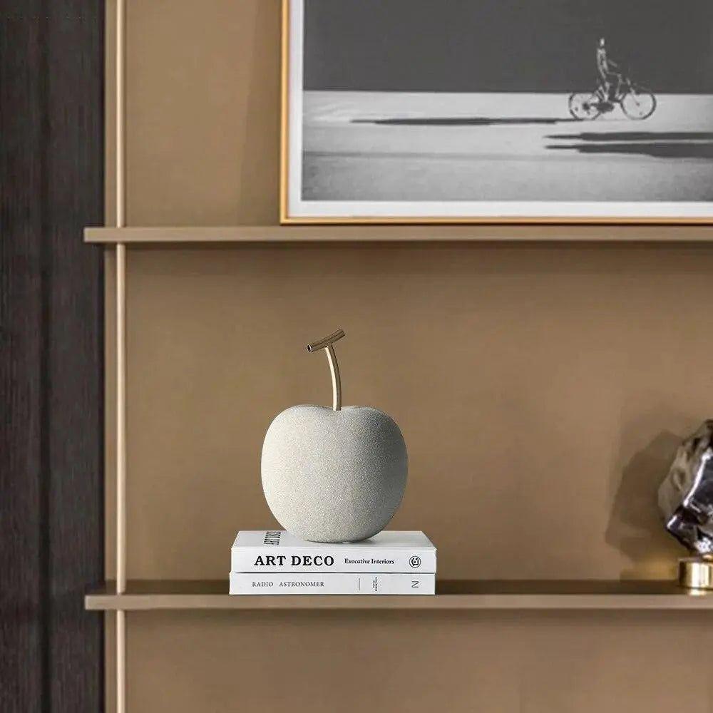 Modern Fruit Sculptures with Brass Stems