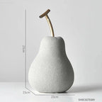 Modern Fruit Sculptures with Brass Stems Pear L