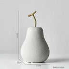 Modern Fruit Sculptures with Brass Stems Pear M