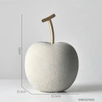 Modern Fruit Sculptures with Brass Stems Apple L