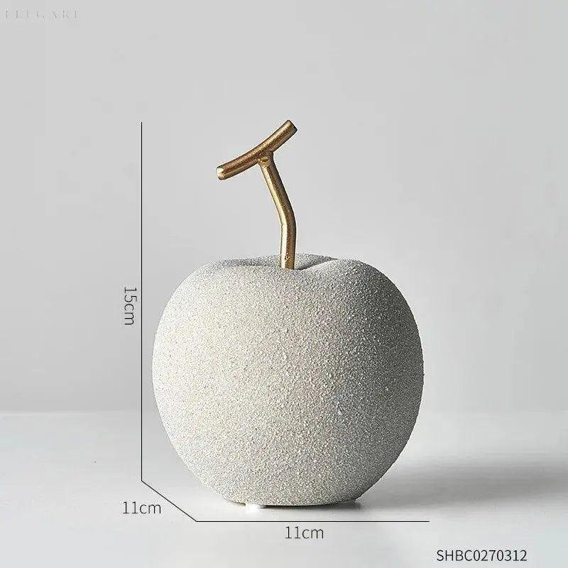 Modern Fruit Sculptures with Brass Stems