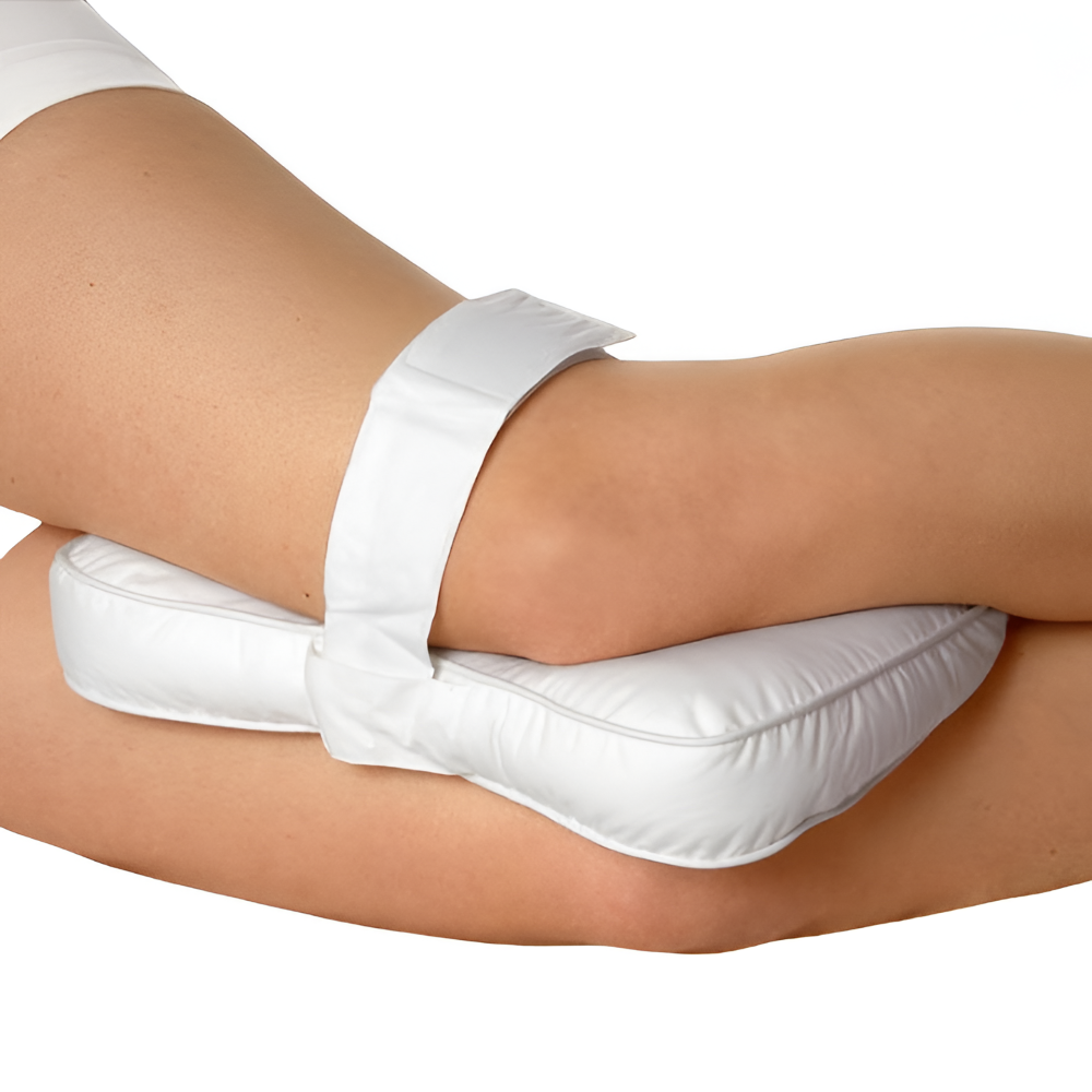 Memory Foam Knee Pillow with Adjustable Strap White