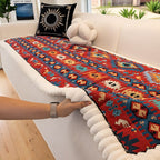 Quilted Sofa Cover with Ethno Pattern – Non-Slip