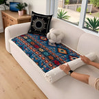 Quilted Sofa Cover with Ethno Pattern – Non-Slip
