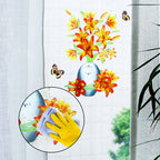 3D Floral Vase Wall Decals with Butterflies
