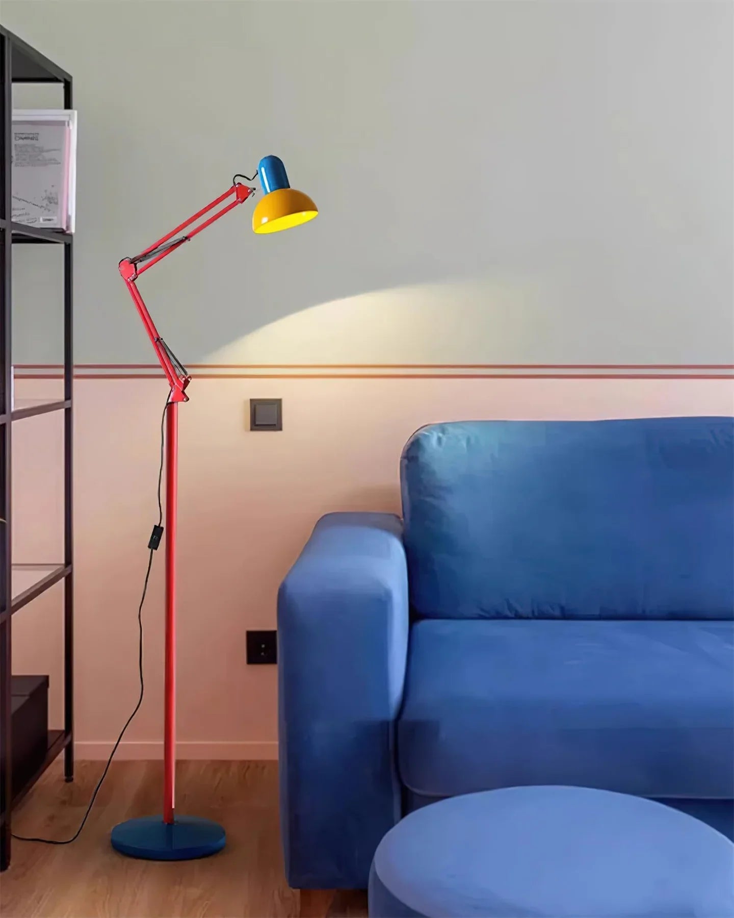 Adjustable Metal Floor Lamp with Multi-Color Design