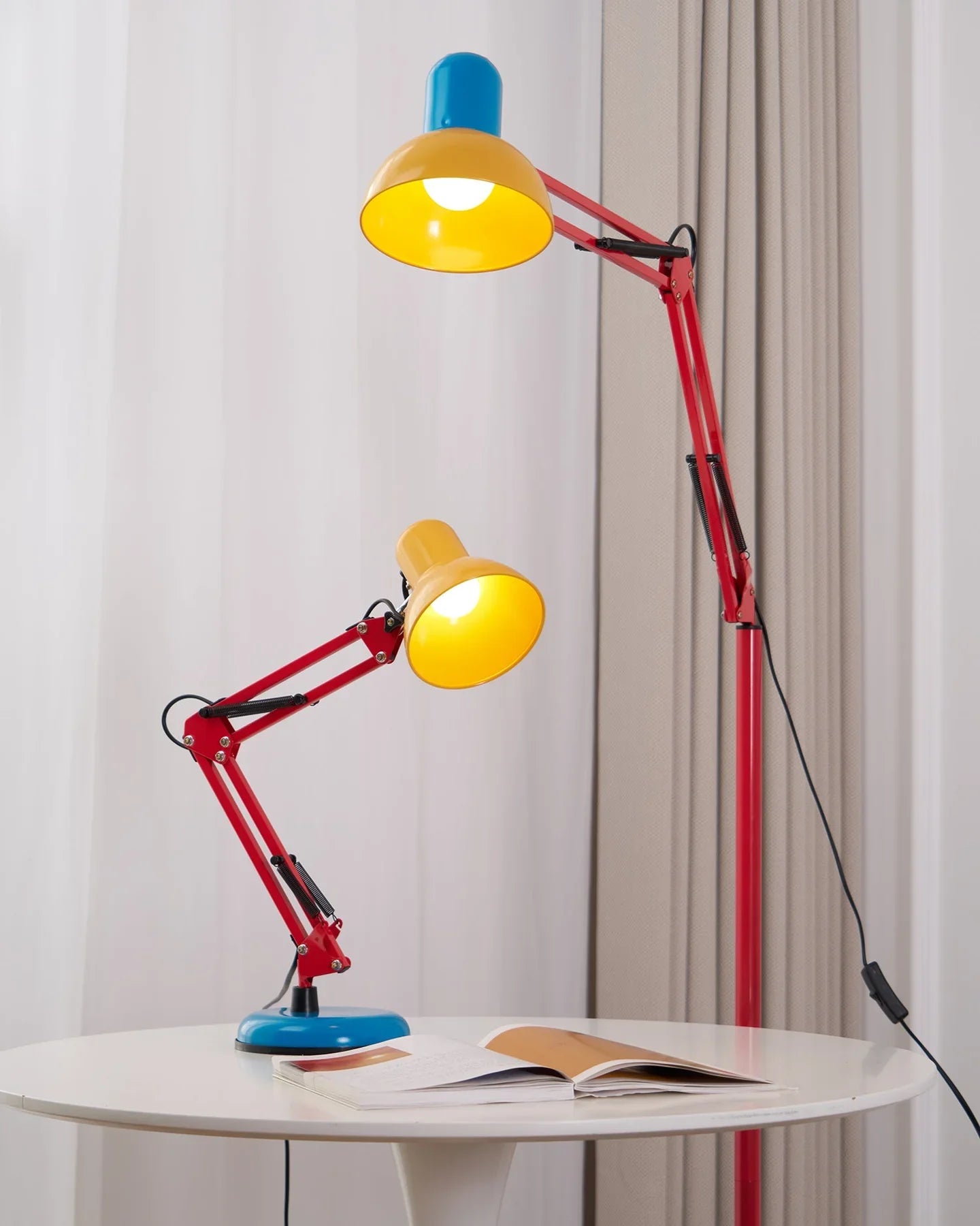 Adjustable Metal Floor Lamp with Multi-Color Design