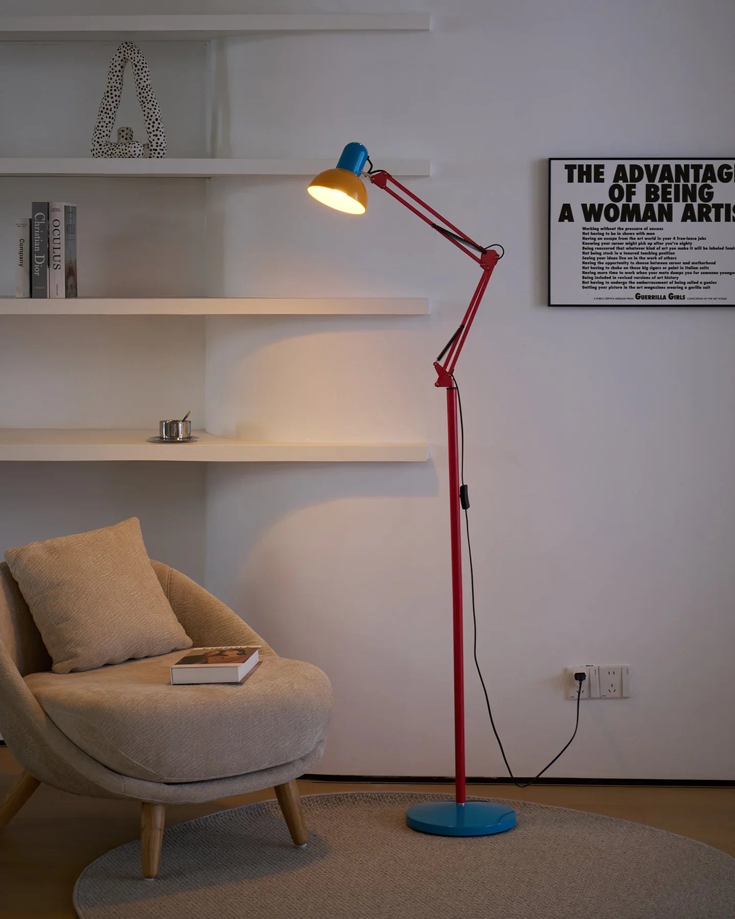 Adjustable Metal Floor Lamp with Multi-Color Design