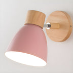 Nordic Wall Sconce with Wood Base and Switch
